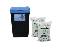 47L Salt Grit Bin Kit With 2 x 15kg Bags White De-Icing Salt