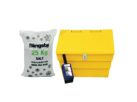 50L Salt Grit Bin Kit Lockable With 25kg Salt And Scoop