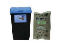 47L Salt Grit Bin Kit With 1 x 25kg Bags Brown De-Icing Salt