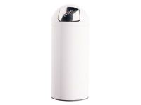 45L Steel Waste Bin In White