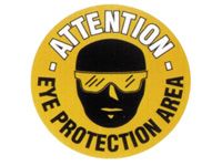 Attn eye protection area - floor marker sign