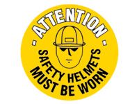 Attn safety helmets must be worn - floor marker