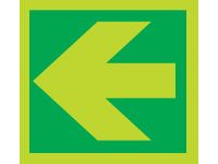 Nite-Glo Fire Exit Left Arrow Only Signs - 150 x 150mm