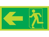 Nite-Glo Fire Exit Left Arrow Signs - 150 x 300mm