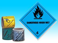 Roll of hazard diamonds - Dangerous When Wet