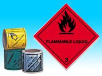 Roll of hazard diamonds - Flammable Liquid