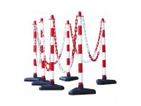 GUARDA Chain Post Kit 870h x 300w x 300d mm Red/White Concrete Base