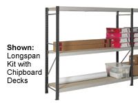 3 Shelf Longspan Starter Bays - 2100mm Wide, Steel Decks