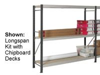 3 Shelf Longspan Starter Bays - 2100mm Wide, Steel Decks