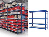 4 Shelf Longspan Extension Bays - 2400mm Wide, Steel Decks