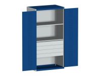 Bott Cubio Kitted Cupboard with Perfo Doors, 4 Drawers and 2 Shelves