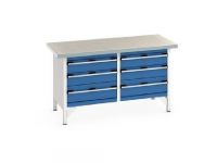 Bott Cubio Storage Bench with 6 Drawers and Lino Worktop