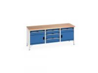 Bott Cubio Storage Bench with 2 Cabinets, 5 Drawers and Multiplex Worktop