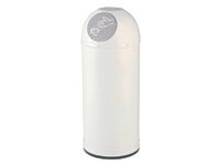 52L Steel Waste Bin In White