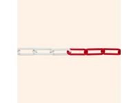 Barrier Chain Steel/Plastic coated Red/White 15m length