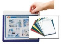 A3 portrait document pockets, hook & loop backing