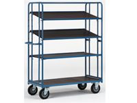 Fetra Adjustable Shelf Trolley 1430x620, 4 x ply shelves