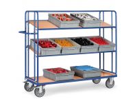 Fetra Adjustable Shelf Trolley 1830x620, 3 x ply shelves