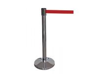 Chrome belt barrier, red belt