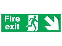 Fire Exit Arrow Down Right Signs