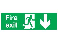Fire Exit Arrow Down Signs