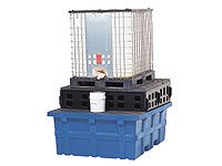 Forkliftable Polyethylene IBC Sump Pallets Galv or Poly Grid