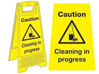 Freestanding Janitorial Sign, Caution cleaning