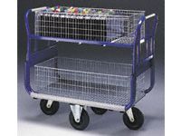 Mail platform trolley, 2 long baskets