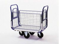 Mail platform trolley, mesh sides