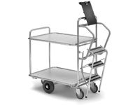 Heavy duty step trolley with 2 shelves 1250 x 620