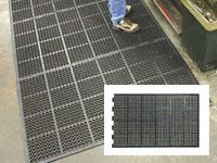 High duty anti fatigue mat edged 2long 1short side