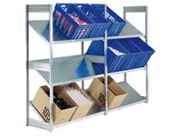 Inclined Shelving starter bay with 3 shelves