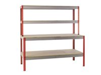 Just Workstations - Style B With 2 Upper Shelves