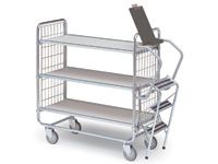 Light duty step trolley with 3 shelves 1000 x 425