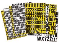 Magnetic Numbers for Racking - White or Yellow Background