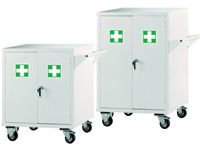 Mobile First Aid Storage with 1 shelf 900x900x600