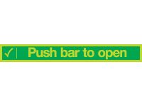 Nite-Glo Push Bar to Open Signs - 75 x 600mm