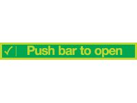Nite-Glo Push Bar to Open Signs - 75 x 600mm