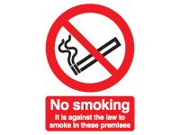 No Smoking in these premises Safety Signs - 297 x 210mm