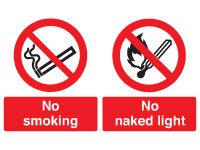 No Smoking, No Naked Ligh Safety Signs - 300 x 500m