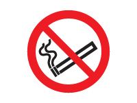 No Smoking Symbol Safety Signs - 100 x 100mm