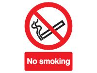 No Smoking Symbol & Text Signs - 400 x 300mm