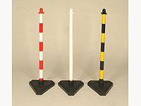Plastic post barrier with triangular weighted base Pack of 4