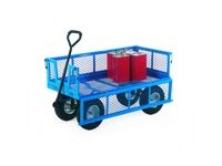 Platform Truck with Pneumatic Wheels - 4 Sided Mesh Base