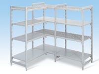 Polypropylene Extension Bays - 500mm D, 4 Solid Shelves