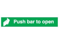 Push Bar to Open Safety Signs