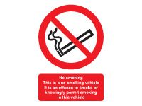 Self adhesive vinyl sign 100x75 No smoking. This