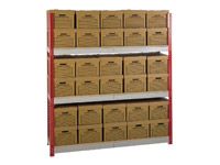 Shelving bay c/w 30 archive boxes