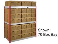 Shelving bay c/w 60 archive boxes