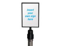 Sign holder for belt barrier post